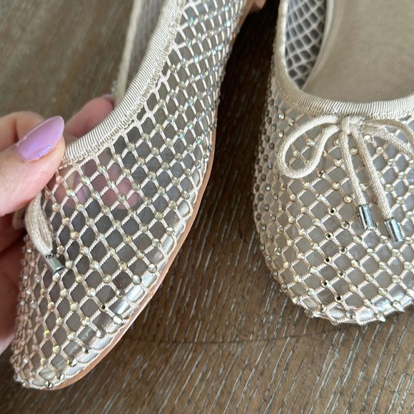 STEVE MADDEN Nude Sparkly Blossoms Ballet Flats with Bow detail Women’s 8.5 - Picture 11 of 11